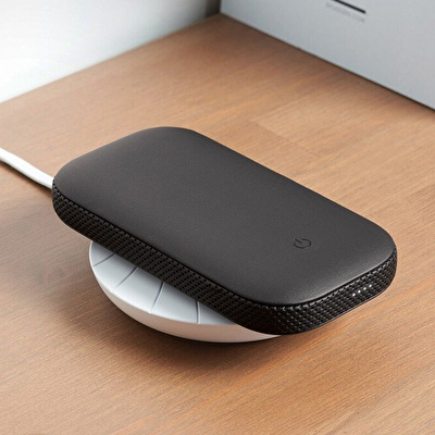 LEXON Powersound Deri Kablosuz Şarj Cihazı ve Bluetooth Hoparlör Siyah